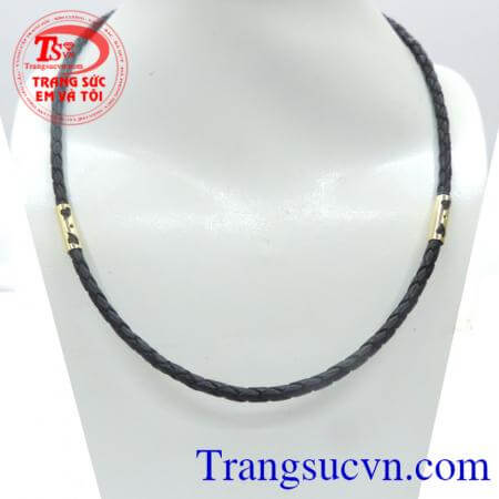 Dây da bọc vàng 10k chuẩn, dây da đẹp, bền, dây bọc vàng 10k trái tim đẹp, dây da cho nam giới giao hàng toàn quốc, bảo hành 6 tháng 