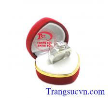 Nhẫn nam vàng trắng tinh xảo, nhẫn nam vàng 10k đẹp, nhẫn nam vàng trắng sáng, bền màu, sang trọng