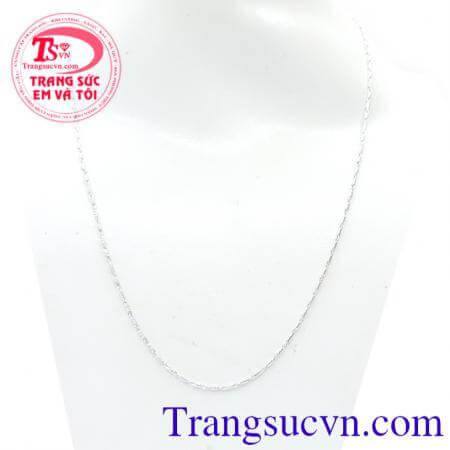 Dây nữ vàng trắng sang trọng, dây nữ vàng trắng 18k nhập khẩu Italy, vàng 18k có giấy kiểm định, thu mua lại với thời hạn vĩnh viễn