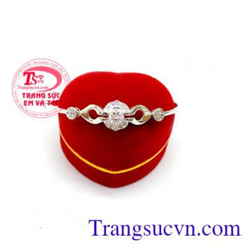 Vòng tay vàng trắng 14k