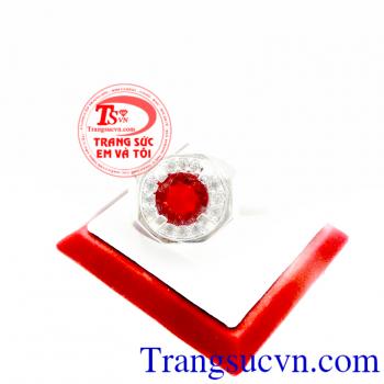 Nhẫn bạc đá đỏ mệnh Hỏa