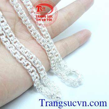 Dây bạc mắt xích lồng tinh xảo