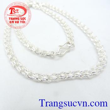 Dây bạc mắt xích lồng tinh xảo