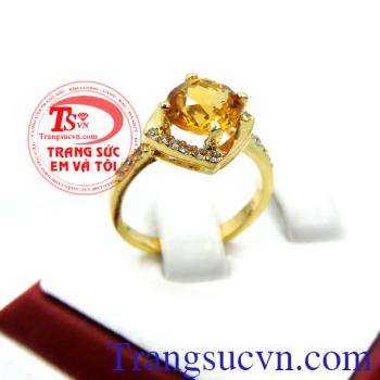 Nhẫn Citrine phong thủy mệnh kim