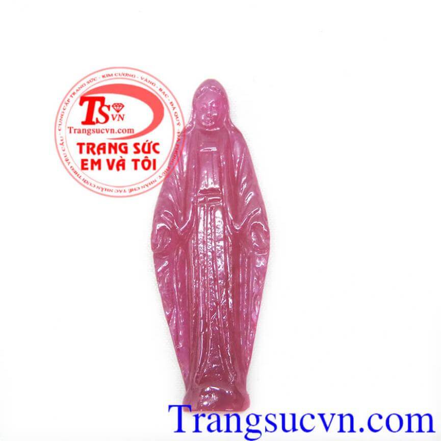 Mặt Đức mẹ ban ơn đá ruby thiên nhiên