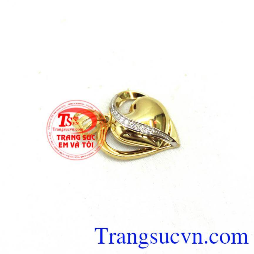 Mặt dây vàng tây nữ trái tim đẹp