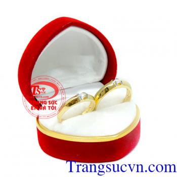 Nhẫn cưới 18k hạnh phúc, nhẫn cưới vàng tây đẹp, chất lượng đảm bảo, nhận thiết kế và chế tác theo yêu cầu