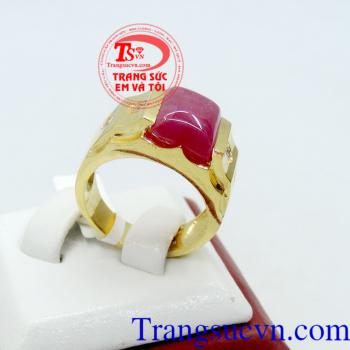 Nhẫn nam ruby chữ nhật, nhẫn nam ruby thiên nhiên chuẩn chất lượng, đẹp, giá chuẩn, có giấy kiểm định, thu mua lại với thời hạn vĩnh viễn
