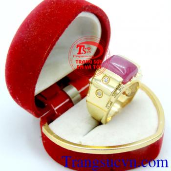 Nhẫn nam ruby chữ nhật, nhẫn nam ruby thiên nhiên chuẩn chất lượng, đẹp, giá chuẩn, có giấy kiểm định, thu mua lại với thời hạn vĩnh viễn