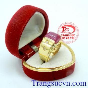 Nhẫn nam ruby chữ nhật, nhẫn nam ruby thiên nhiên chuẩn chất lượng, đẹp, giá chuẩn, có giấy kiểm định, thu mua lại với thời hạn vĩnh viễn