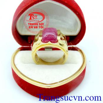 Nhẫn nam ruby chữ nhật, nhẫn nam ruby thiên nhiên chuẩn chất lượng, đẹp, giá chuẩn, có giấy kiểm định, thu mua lại với thời hạn vĩnh viễn