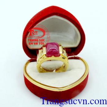 Nhẫn nam ruby chữ nhật, nhẫn nam ruby thiên nhiên chuẩn chất lượng, đẹp, giá chuẩn, có giấy kiểm định, thu mua lại với thời hạn vĩnh viễn
