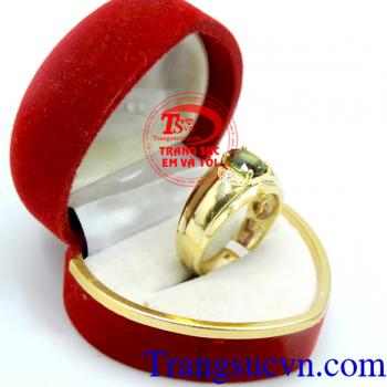 Nhẫn nam sapphire chuối đẹp, nhẫn nam sapphire thiên nhiên đẹp, chuẩn chất lượng, có giấy kiểm định, nhẫn nam vàng tây 14k đá quý sapphire phong thủy