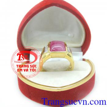 Sản phẩm nhẫn nam vàng tây 14k cao cấp gắn đá ruby thiên nhiên Sản phẩm theo mệnh