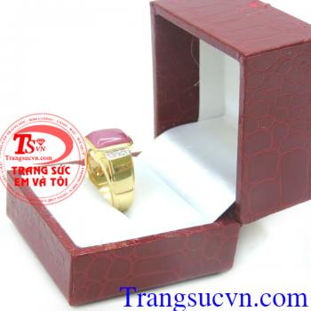 Sản phẩm nhẫn nam vàng tây 14k cao cấp gắn đá ruby thiên nhiên Sản phẩm theo mệnh