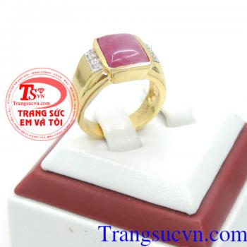 Sản phẩm nhẫn nam vàng tây 14k cao cấp gắn đá ruby thiên nhiên Sản phẩm theo mệnh