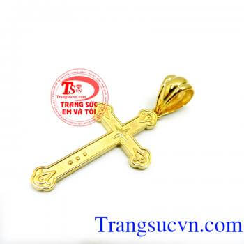 Mặt dây thánh giá vàng 18k Trang Sức Em Và Tôi