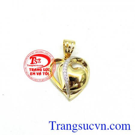 Mặt dây vàng tây nữ trái tim đẹp