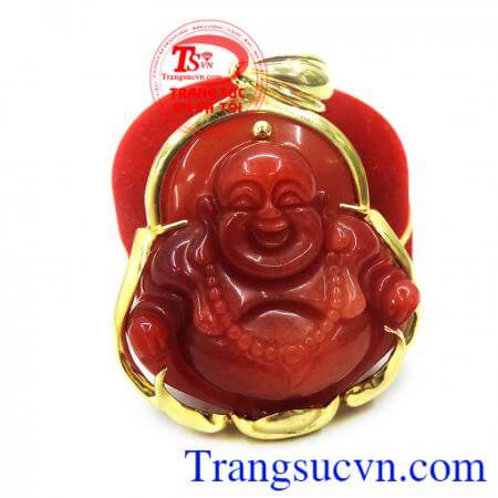 Mặt dây nam ngọc cẩm thạch đỏ thiên nhiên