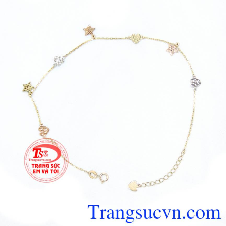 Lắc chân vàng trái tim 