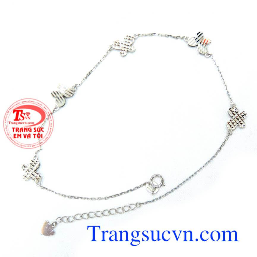 Lắc chân hình bướm vàng trắng