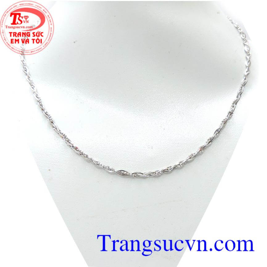 Dây chuyền vàng trắng 18k kiểu đẹp