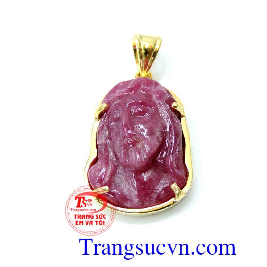 Mặt dây chúa giesu ruby nhỏ