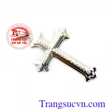 Mặt thánh giá vàng trắng đẹp 3D