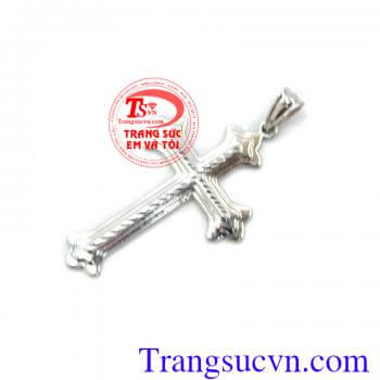 Mặt thánh giá vàng trắng đẹp 3D