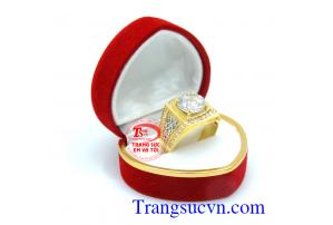 Nhẫn nam vàng kim sáng đẹp với thiết kế và chế tác đảm bảo chất lượng, nhẫn nam vàng tây kim cương nhân tạo, kim chủ to,giao nhẫn toàn quốc
