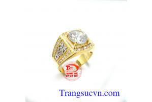 Nhẫn nam vàng kim sáng đẹp với thiết kế và chế tác đảm bảo chất lượng, nhẫn nam vàng tây kim cương nhân tạo, kim chủ to,giao nhẫn toàn quốc