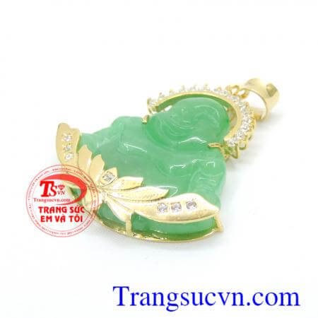 Mặt phật xanh ngọc vàng tây đeo cổ phù hợp đeo cùng dây da bọc vàng,dây chuyền vàng,đeo hộ mệnh và may mắn, đảo bảo chất lượng vàng uy tín nhiều năm khách hàng ưa chuộng.