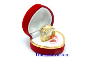 Nhẫn nam đá trắng má rồng