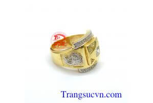 Nhẫn nam đá trắng má rồng