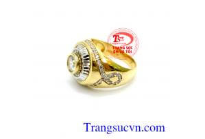 Nhẫn đá vàng tây cao