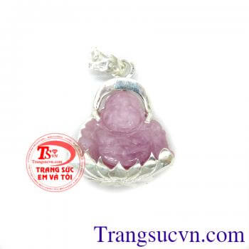 Phật di lặc đá ruby bọc bạc kiểu đẹp