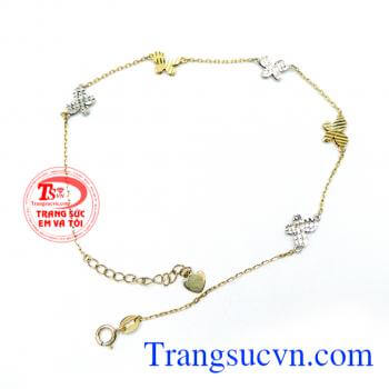 Lắc Chân Vàng Hình Bướm 14k