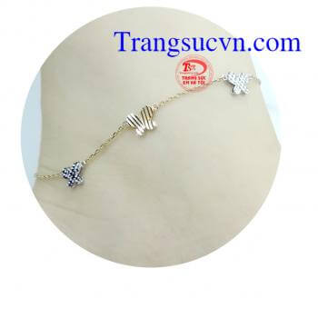 Lắc Chân Vàng Hình Bướm 14k