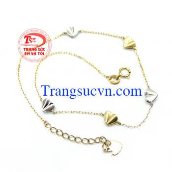 Lắc chân vàng 14k hình trái tim món quà ý nghĩa cho các bạn nữ, sản phẩm được người tiêu dùng tin tưởng nhiều năm liền.