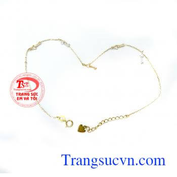 lắc đeo chân hình chìa khóa. Khóa chặt trái tim. món quà ỹ nghĩa cho cả người mua và người được nhận. Lắc chân vàng tây.