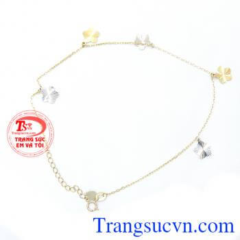 Lắc chân hình bông hoa vàng 14k