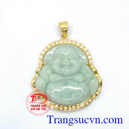 Mặt dây ngọc cẩm thạch bọc vàng đẹp.