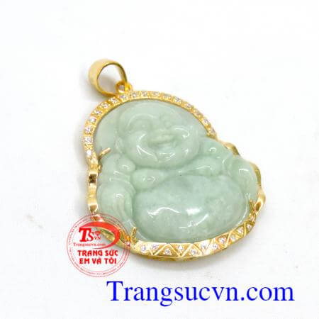 Mặt dây ngọc cẩm thạch bọc vàng