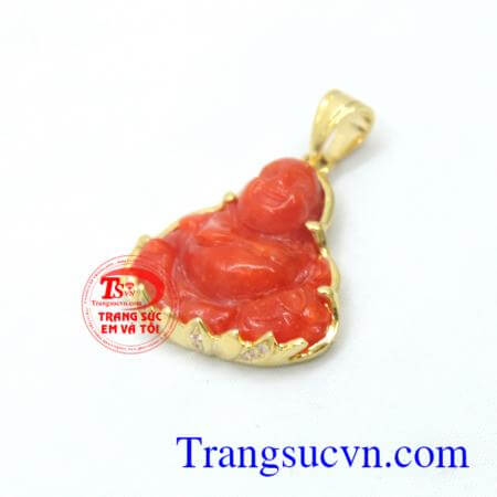 Mặt dây vàng tây ngọc cẩm thạch đỏ phù hợp với người mệnh Hỏa và Thổ.