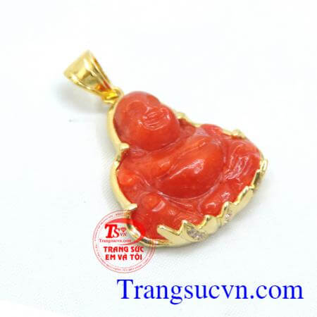 Mặt dây vàng tây ngọc cẩm thạch đỏ