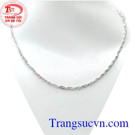 Dây chuyền vàng trắng 18k kiểu đẹp