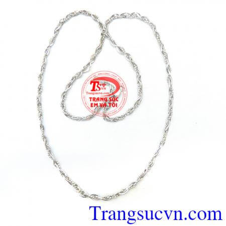 Dây chuyền vàng trắng 18k kiểu đẹp