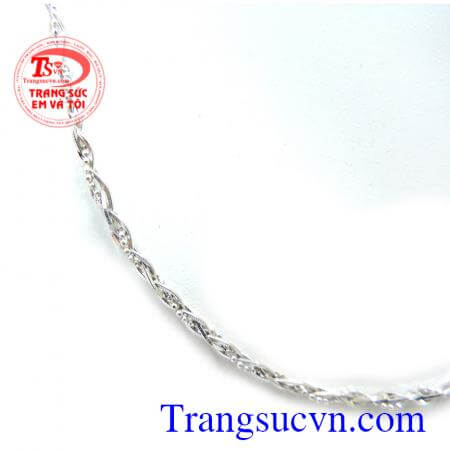 Dây chuyền vàng trắng 18k kiểu đẹp