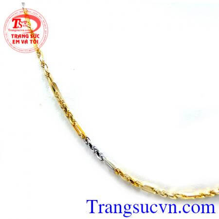 Dây chuyền vàng trắng + vàng màu Italy, dây chuyền nhập khẩu đẹp, chế tác tốt, kiểu dáng thời trang, mang đến vẻ đẹp tinh tế và may mắn cho người đeo
