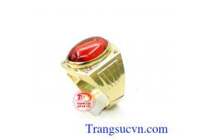 Nhẫn nam vàng tây 10k gắn đá quý
